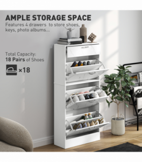 Three drawer shoe cabinet