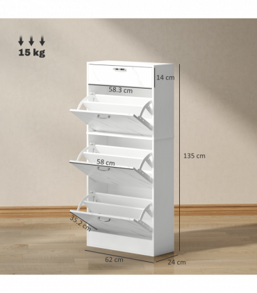 Three drawer shoe cabinet