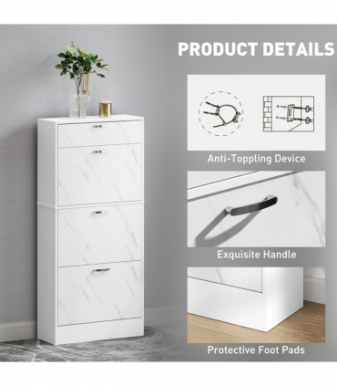 Three drawer shoe cabinet