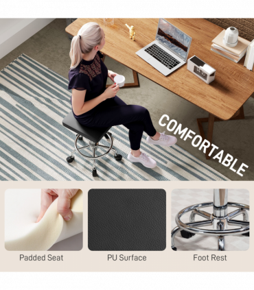 Faux Leather Padded Salon Stool