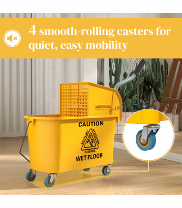 Mop Water Bucket Wringer Cart