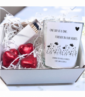 Personalised Forever in Our Hearts Candle Gift Set | In Memory of Mum, Dad, Gran, Grandad