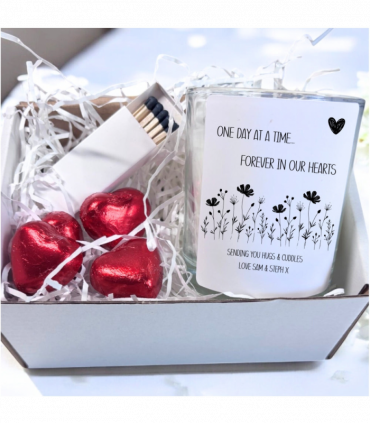 Personalised Forever in Our Hearts Candle Gift Set | In Memory of Mum, Dad, Gran, Grandad