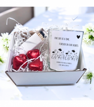 Personalised Forever in Our Hearts Candle Gift Set | In Memory of Mum, Dad, Gran, Grandad