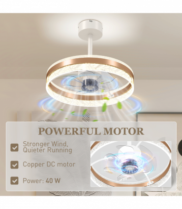 Ceiling Fan with LED Light and Remote