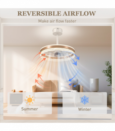 Ceiling Fan with LED Light and Remote
