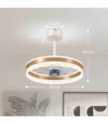 Ceiling Fan with LED Light and Remote