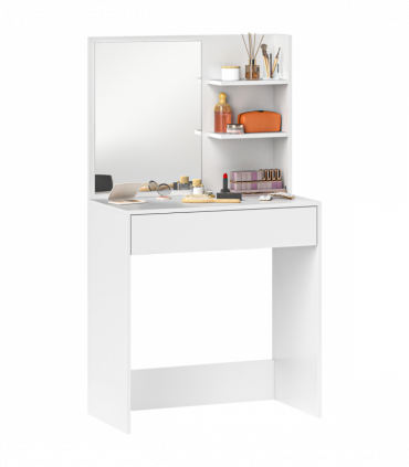 HOMCOM Dressing Table with Mirror and Storage, Modern Vanity Desk, White