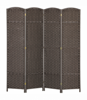 HOMCOM 4 Panel Folding Room Divider, Privacy Screen, 160 x 170cm, Brown