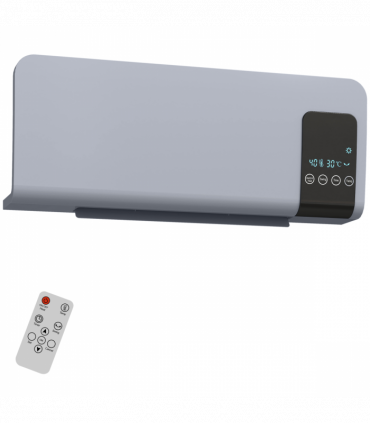 HOMCOM 2000W Wall Mounted Ceramic Heater with Remote Control for Home, Grey