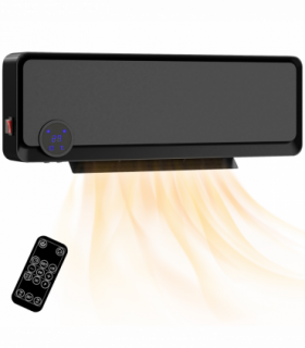 HOMCOM 1000W/2000W Wall Downflow Heater 10-49°C Temperature w/ Timer, Black