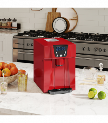 HOMCOM Ice Maker Machine and Water Dispenser 9 Ice Cubes Ready in 6-10 Mins