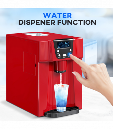 HOMCOM Ice Maker Machine and Water Dispenser 9 Ice Cubes Ready in 6-10 Mins