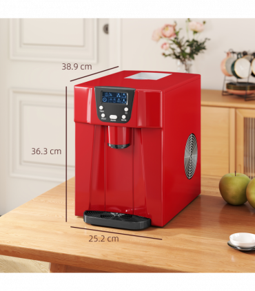 HOMCOM Ice Maker Machine and Water Dispenser 9 Ice Cubes Ready in 6-10 Mins