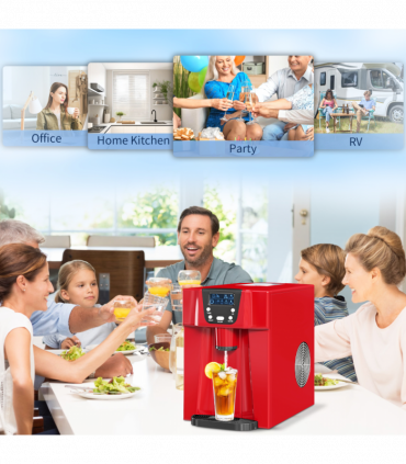 HOMCOM Ice Maker Machine and Water Dispenser 9 Ice Cubes Ready in 6-10 Mins