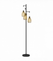 HOMCOM Industrial 3-Light Floor Lamp Dimmable LED Standing Lamp, Black
