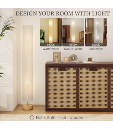 HOMCOM LED Floor Lamp with 3000K/4500K/6500K Colour Temperatures, Grey