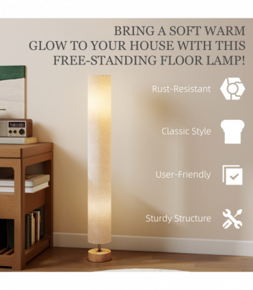 HOMCOM LED Floor Lamp with 3000K/4500K/6500K Colour Temperatures, Grey