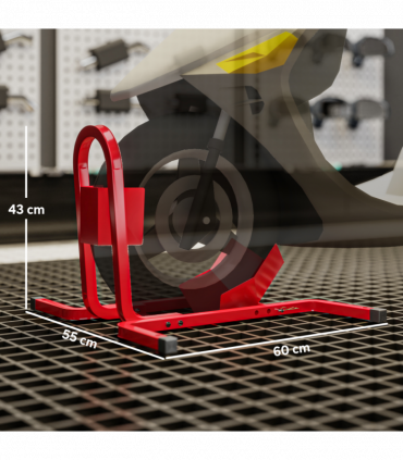 HOMCOM Adjustable Motorcycle Wheel Chock Motorbike Holder with Metal Frame