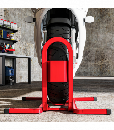 HOMCOM Adjustable Motorcycle Wheel Chock Motorbike Holder with Metal Frame