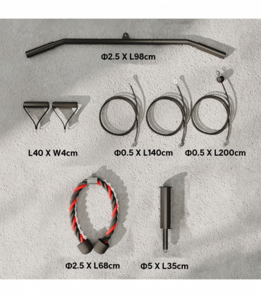 Weight Cable Pulley System for Home Gym with Universal Loading Pin