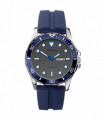 Sekonda Mens Day Date Grey Dial Blue Rubber Strap Watch - 1702