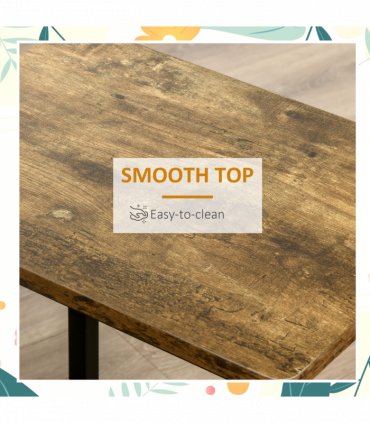 Set of 2 Kitchen Breakfast Bar Chairs with Footrest, Rustic Brown