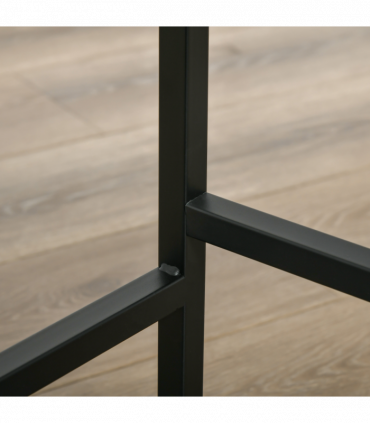 Set of 2 Kitchen Breakfast Bar Chairs with Footrest, Rustic Brown