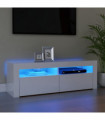 TV Cabinet with LED Lights High Gloss White 120x35x40 cm