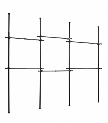 Triple Telescopic Black Wardrobe Organiser Hanging Rail Clothes Rack Adjustable Storage Shelving