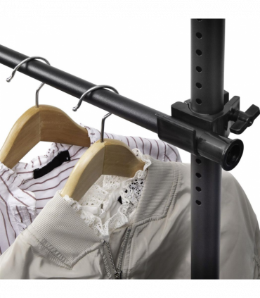 Triple Telescopic Black Wardrobe Organiser Hanging Rail Clothes Rack Adjustable Storage Shelving