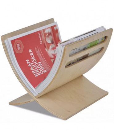 Wooden Magazine Rack Floor Standing Natural