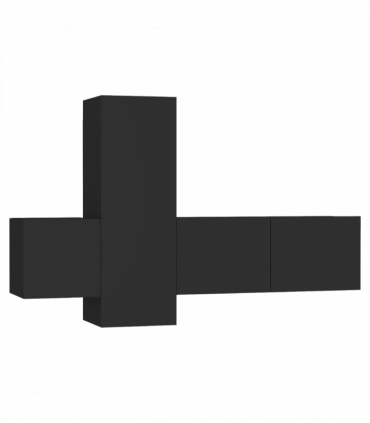 vidaXL 3 Piece TV Cabinet Set Black Engineered Wood