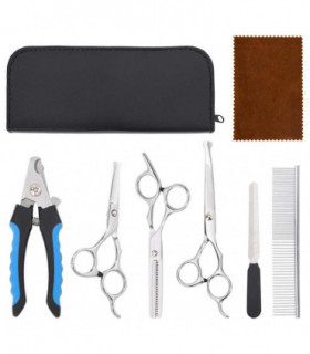 vidaXL 6 Piece Dog Grooming Scissors Set Stainless Steel