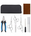 vidaXL 6 Piece Dog Grooming Scissors Set Stainless Steel