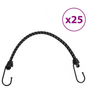 vidaXL Bungee Cords with Reflective Strips and Hooks 25 pcs 38 cm