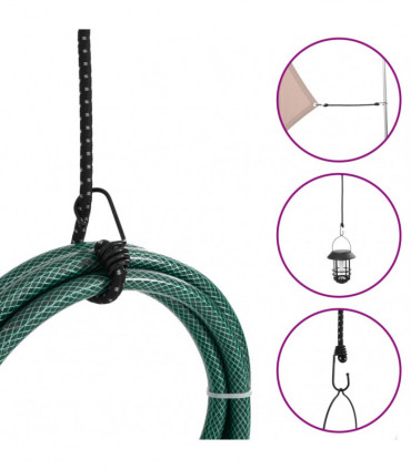 vidaXL Bungee Cords with Reflective Strips and Hooks 25 pcs 38 cm