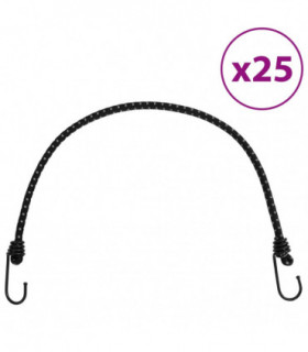 vidaXL Bungee Cords with Reflective Strips and Hooks 25 pcs 59 cm