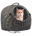 vidaXL Cat Transporter Grey 60x45x45 cm Natural Willow