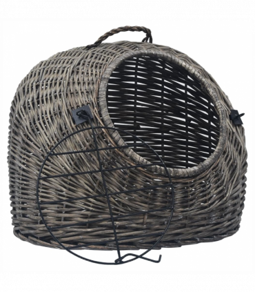 vidaXL Cat Transporter Grey 60x45x45 cm Natural Willow