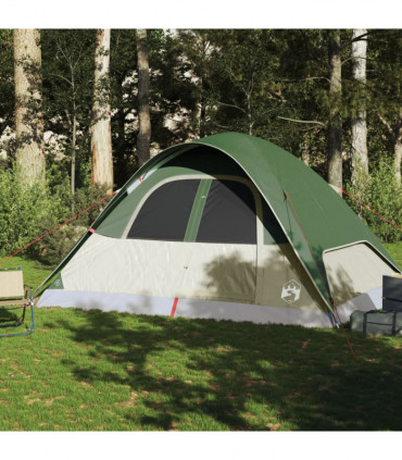 vidaXL Family Tent Dome 6-Person Green Waterproof