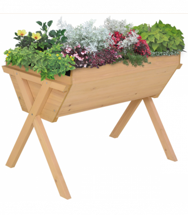 Plant Stand Large Fir Wood Oak Tone 100cm x 70cm x 80cm Natural Finish UV Liner