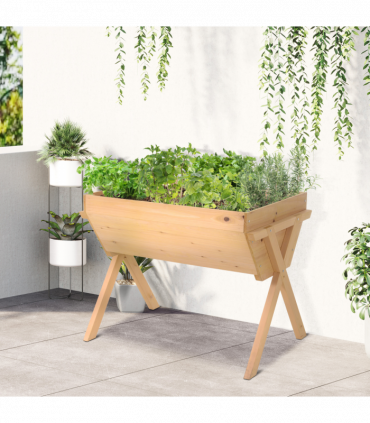 Plant Stand Large Fir Wood Oak Tone 100cm x 70cm x 80cm Natural Finish UV Liner