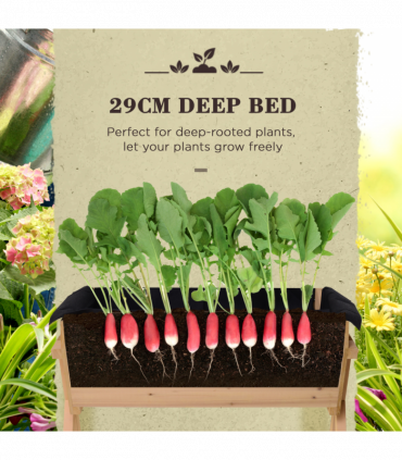 Plant Stand Large Fir Wood Oak Tone 100cm x 70cm x 80cm Natural Finish UV Liner