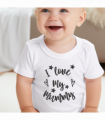 Black and White I Love My Mummy Baby Vest, babygrow, Romper Sleepsuit, Bib