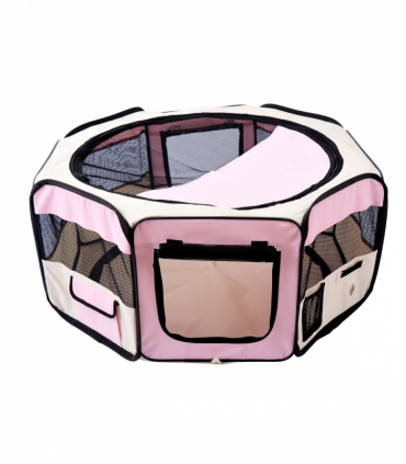 Fabric Pet Playpen Pink 90L x 90W x 41H cm Puppy Dog Cat Rabbit Pig Guinea S M L