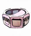 Fabric Pet Playpen Pink 90L x 90W x 41H cm Puppy Dog Cat Rabbit Pig Guinea S M L