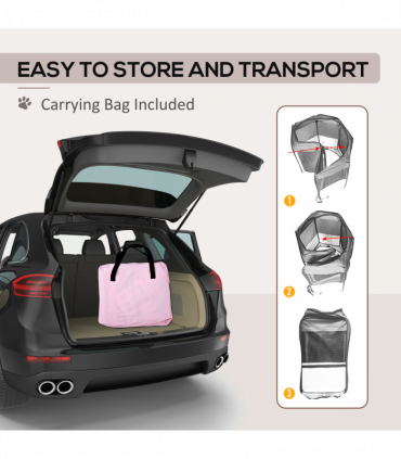 Fabric Pet Playpen Pink 90L x 90W x 41H cm Puppy Dog Cat Rabbit Pig Guinea S M L