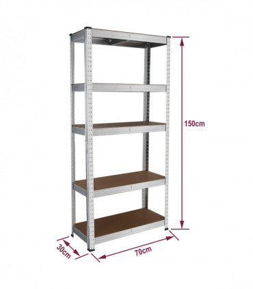 Heavy Duty Steel & MDF 5 Tier Galvanized Racking Shelf