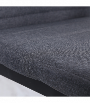 High Back Dining Chairs Upholstered Linen-Touch Fabric Grey 97H x 41W x 50Dcm